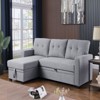 TIRAMISUBEST Linen Upholstered Sectional Sofa with Storage Chaise – Modern Gray Tufted Design for Compact to Medium Spaces-6 Color - 2 of 4