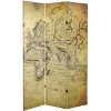 6" Double Sided Vintage Canvas Room Divider Beige - Oriental Furniture - image 3 of 4