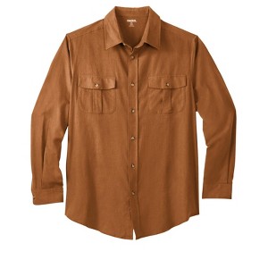 KingSize Men's Big & Tall Signature Solid Flannel Shirt - 1 of 4