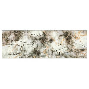 Washable Area Rug Contemporary Abstract Rug for Bedroom with Non Slip Backing Low Pile Soft Marble Printed Floor Carpet - 1 of 4