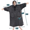 PAVILIA Wearable Blanket Hoodie Adults, Faux Shearling Cozy Oversized Hooded Sweatshirt, Warm Fleece Two Pockets - 4 of 4
