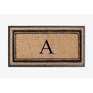 A1HC Natural Rubber Coir Outdoor Doormat 24x48 Monogrammed Anti-Shed Treated Durable Front Door Mat - 1 of 4