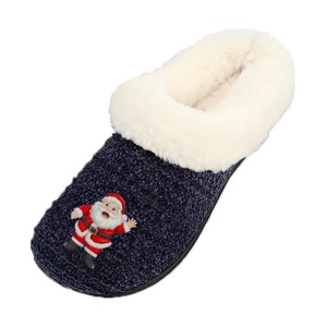 Roxoni Women’s Cozy Faux Fur Slippers with Indoor Outdoor Sole – Festive Holiday Custom Gift Footwear - 1 of 4