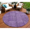 Purple Eggplant And Gray Patchwork Washable Indoor Outdoor Area Rug - 2 of 4