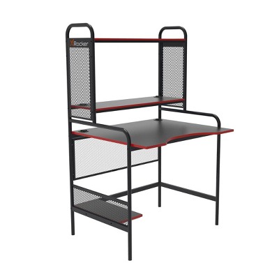 San Diego Gaming Desk Red And Black - Polifurniture : Target