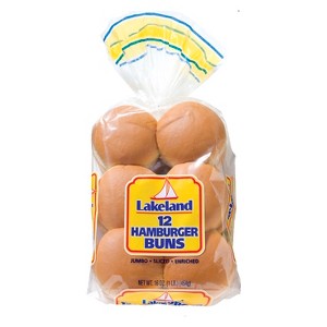 Lakeland Jumbo Hamburger Buns - 18oz/12ct - 1 of 4