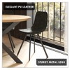 LeisureMod Markley Modern Leather Dining Chair Upholstered Seat Metal Legs Sleek Design for Kitchen, Dining Room, Office, Lounge, or Cafe- Set of 2 - 3 of 4