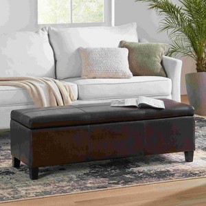 CAVINAS Rectangular PU Leather Storage Ottoman Bench,Upholstered Ottoman with Stitched Details for Living Room,Bedroom - 1 of 4