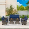 UPTION 7-Person Wicker Outdoor Patio Furniture Set Rattan Chair Wicker Set with Red Cushion - 4 of 4