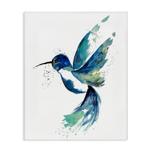 Stupell Industries Modern Blue Hummingbird Flying Canvas Art - 1 of 4