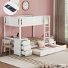 TIRAMISUBEST Twin-Over-Twin/Full-Over-Full Size Bunk Bed with Twin size Trundle, Storage Drawers and Desk, Solid Wood Bunk Bedframe w/ Ladder for Kids - 3 of 4