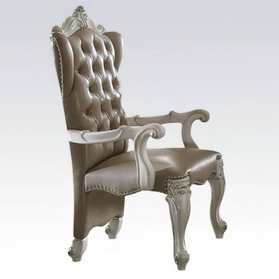 High Back Blue Upholstered Parsons Side Chair with Wood Frame