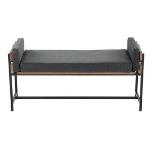 TiramisuBest Mid Century Modern Tan Leather Bench - Brown, Tan Genuine Leather, Solid Wood Entryway Bench, 16.1L x 47.5W - 1 of 4