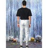 Lars Amadeus Men's Metallic Slim Fit Night Club Disco Shiny Faux Leather Pants - 4 of 4