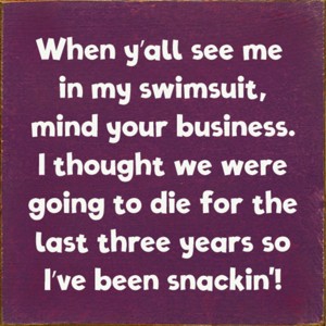 Slickblue Humorous Summer Quote Sign – Swimsuit Body Joke – 7x7 Rustic Wall or Shelf Décor, Color Options - 1 of 3