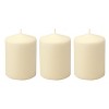 Stonebriar 3pk Tall 3'' x 4'' 35 Hour Long Burning Unscented Ivory Wax Pillar Candle: Smokeless, Cotton Wick - 3 of 4