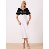 Allegra K Women's Wedding Lace Trim Evening Faux Fur Shawl Shrug - 3 of 4