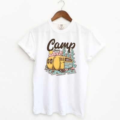 Simply Sage Market Women's Camp Happy Short Sleeve Garment Dyed Tee