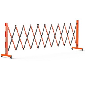 Coucheta Expandable Barricade Gate 9FT, 270° Adjustable Mobile Folding Security Barrier with 6 Wheels, Retractable Driveway Fence for Traffic Control - 1 of 4