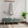 GDFStudio Baldwin Modern 43.7" Chenille  Upholstered Storage Ottoman with Dual Hinges, Green - 3 of 4