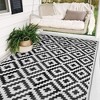 DOMETOUR 6 x 9 feet black and white camping rug for RV exterior, indoor, outdoor porch, deck, backyard, camping, balcony, picnic - 3 of 4