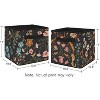 Sweet Jojo Designs Girl Fabric Storage Bins Set Boho Floral Wildflower Black Orange and Blue - 3 of 4