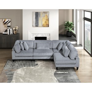 NicBex Couches for Living Room 4-Piece Modular Sectional Sofa Set Upholstered Corduroy Sofa Couch with Cushion Pillows and Solid Wood Legs - 1 of 4