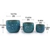 VisioGear 3PCS Ceramic Flowerpot, Modern Planter for Patio, Garden, Windowsill, Blue, 14.18"*14.18"*11.42" - 3 of 4