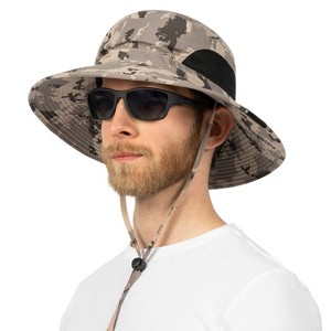 SUN CUBE Wide Brim Sun Hat Adults, Fishing Hats Sun UV Protection, Hiking Bucket Hat Safari Beach Boonie, UPF 50+ - 1 of 4