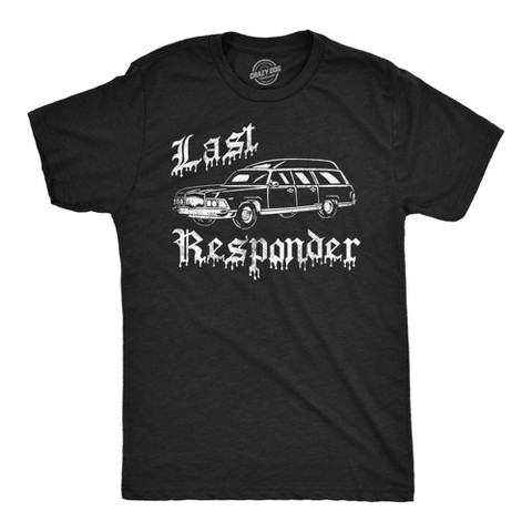 Мужские футболки Crazy Dog T-Shirts, Inc. Mens Funny T Shirts Last Responder Sarcastic Halloween Novelty Hearse Graphic Tee for Men - Crazy Dog Men's T Shirt For Halloween Season Black XXL