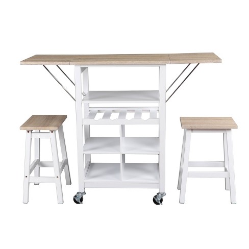 3pc Emery Storage Table And Stools Dining Set White Decor Therapy Target