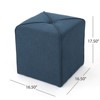 FONTOI Upholstered Ottoman, Square Foot Stool, Dressing Makeup Chair, End Table for Living Room Bedroom, Navy Blue, 16.5"*17"*16.5" - 3 of 4