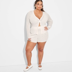Women's Open Work Pointelle Shorts - Wild Fable™ - 1 of 3
