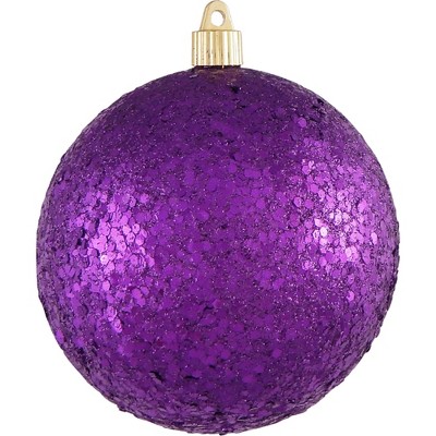 Christmas by Krebs 4ct Purple Shatterproof Glittered Christmas Ball Ornaments 4.75" (120mm)