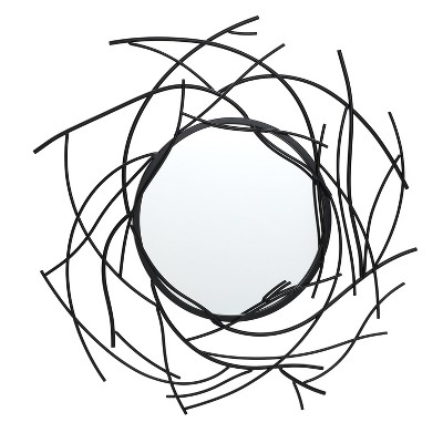 LuxenHome Modern Black Branch Wall Mirror