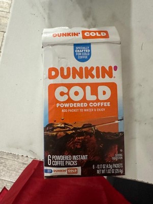 Dunkin' Cold Powdered Instant Coffee Packets for Iced Coffee, 6 Count