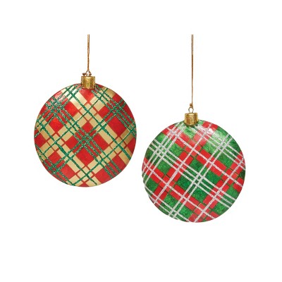 Gallerie Ii Plaid Ornaments, Set Of 2 : Target