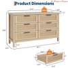 6-Drawer Dresser for Bedroom w/Wave Board Design | Modern 48" Wide Chest of Drawers w/Metal Handles | Multi-Functional Closet Organizers and Storage - 2 of 4