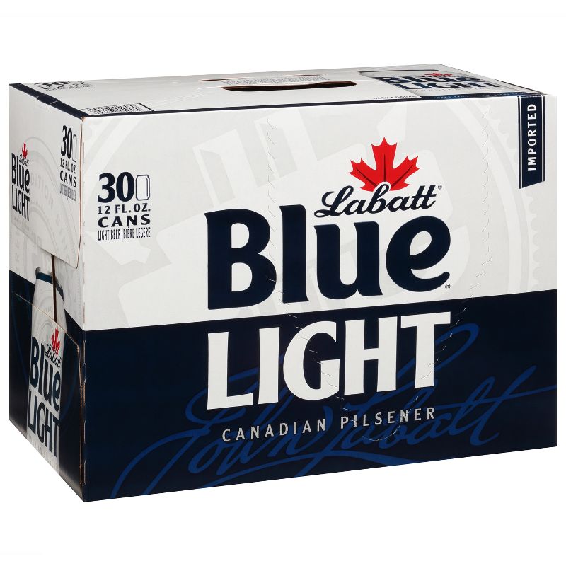 Labatt Blue Light Canadian Pilsener Beer - 30pk/12 fl oz Cans, 3 of 8