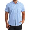 INSPIRE CHIC Men's Cotton Short Sleeve Formal Button Down Regular Fit Plaid Dress Shirts - 2 of 4