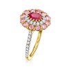 Ross-Simons 0.30 Carat Ruby and .80 ct. t.w. Pink Sapphire Ring With .29 ct. t.w. Diamonds in 14kt Yellow Gold - 3 of 4