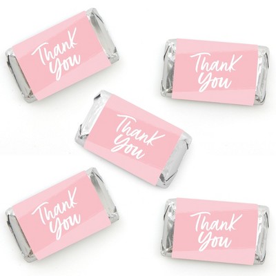 Big Dot Of Happiness Pink Winter Wonderland - Mini Candy Bar Wrapper  Stickers Party Favors - 40 Ct - Pink