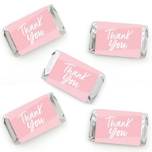 Big Dot of Happiness Pink Elegantly Simple - Mini Candy Bar Wrapper Stickers Party Small Favors 40 Ct - 1 of 4