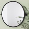 TEHOME 26 in. W x 26 in. H Circle Round Metal Framed Pivoting Wall Mounted Bathroom Vanity Mirror in Matt Black - 2 of 4