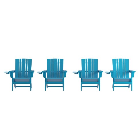 GREENVINES Adirondack Chairs Set Of 2, HDPE All-Weather Fire Pit Chairs, Plastic Campfire Chair For Deck Backyard Patio Outdoor Poolside Porch Lawn