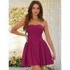 INSPIRE CHIC Women's Strapless Sweetheart Neck Off Shoulder Sleeveless Fit And Flare Mini Party Dress - 2 of 4