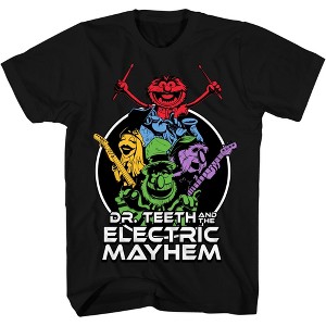 Seven Times Six The Muppets Shirt Dr. Teeth and The Electric Mayhem Men's Graphic Print Tee Black - 1 of 4