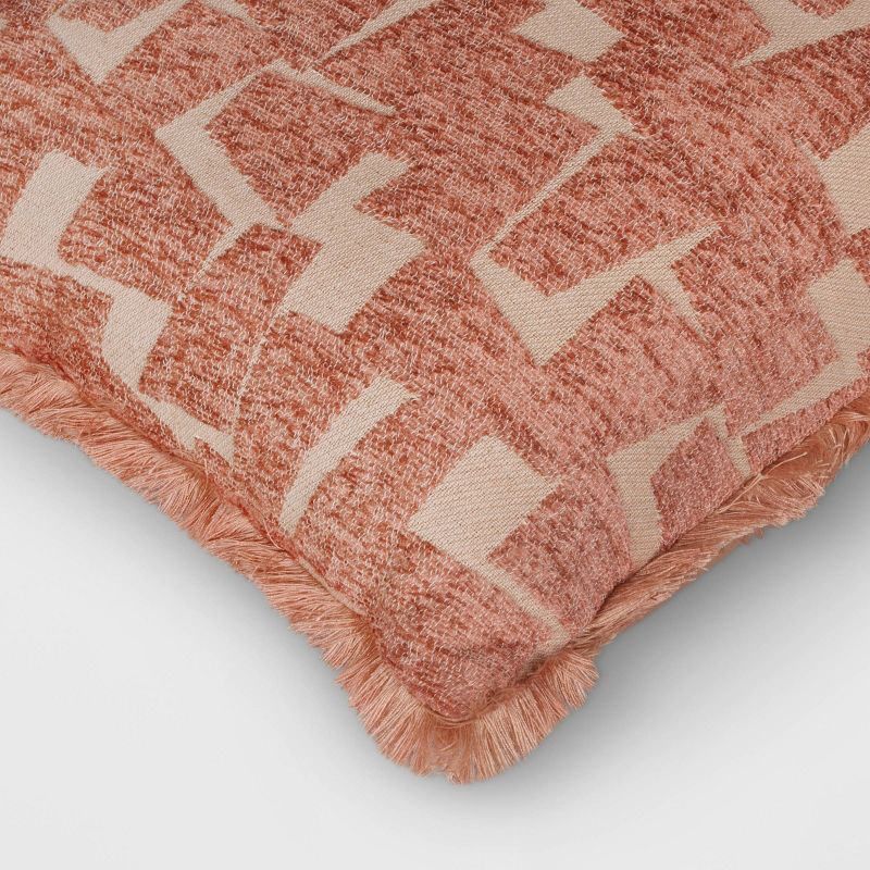 Geometric Patterned Cut Velvet Cotton Blend Square Throw Pillow - Threshold™, 5 of 8
