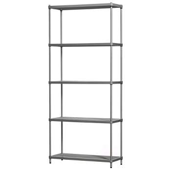 Design Ideas MeshWorks 5 Tier Full-Size Metal Storage Shelving Unit Rack  for Kitchen, Office, and Garage Organization, 47.2” x 17.7” x 63,” Sky Blue