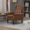 NicBex PU Leather Accent Chair Modern Armchair with Tufted Button and Rivet Trim Lounge Single Sofa Chair with Wood Legs for Bedroom,Living Room - 4 of 4